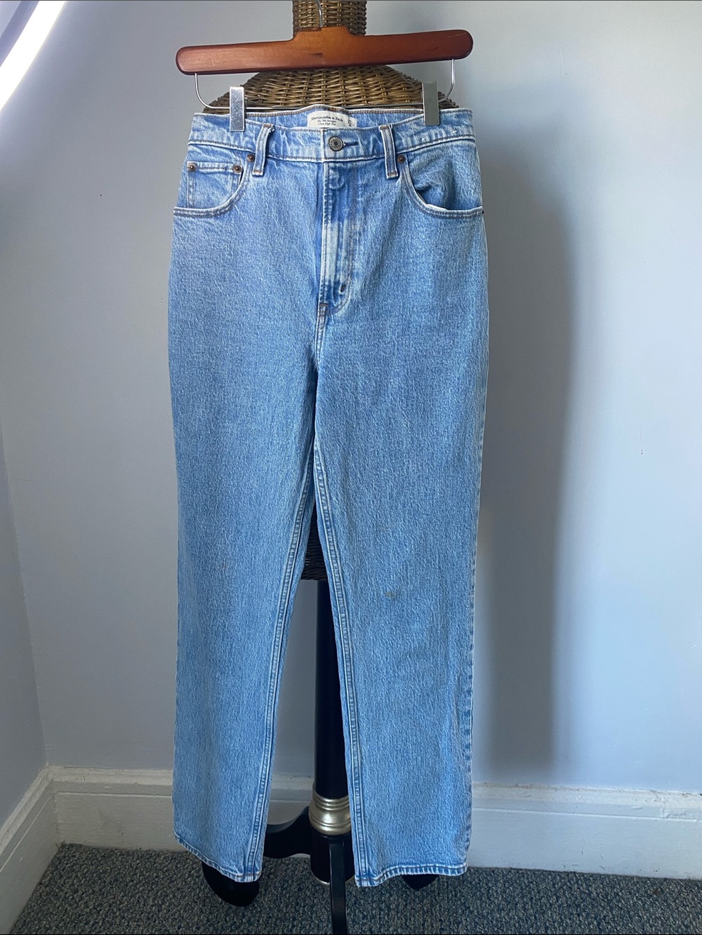 Abercrombie & Fitch Straight-Leg Light Blue Jeans